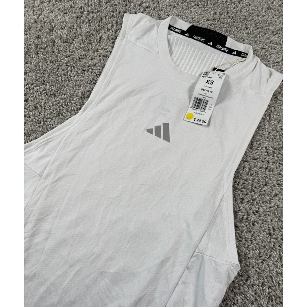 NEW Adidas HEAT.RDY‎ Mens Training Tank Top Slim Fit White Athletic Workout XS